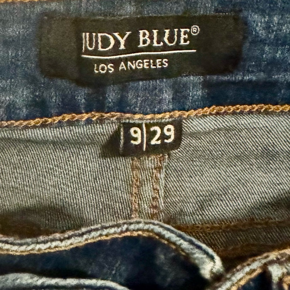 Judy Blue Distressed Skinny Jeans with Leopard Print Patches size 9/29 - Picture 3 of 5